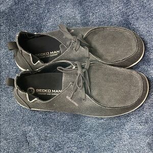 Gecko Man Walk Hero Arch Support Navy Canvas Slip On Boat Loafers Size 10